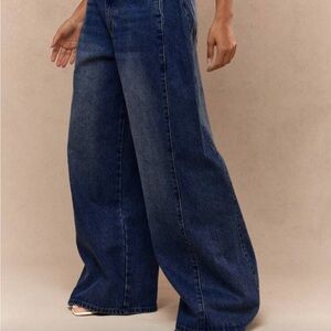 Missguided Dark Blue Flare Jeans